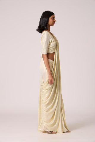 Ahilya Saree with blouse - Light gold