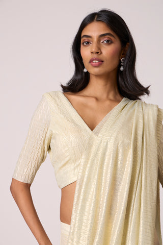 Ahilya Saree with blouse - Light gold