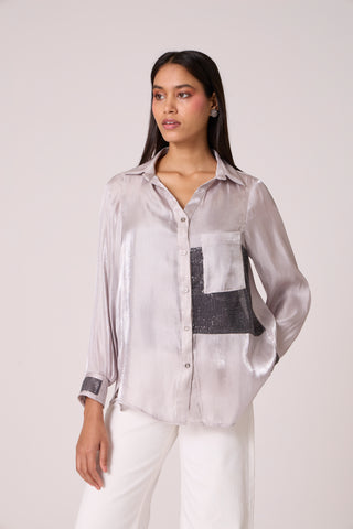 Ellis Organza Shirt - Mercury Grey