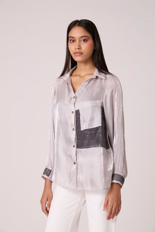 Ellis Organza Shirt - Mercury Grey