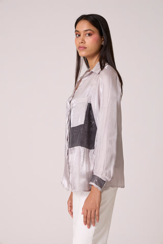 Ellis Organza Shirt - Mercury Grey