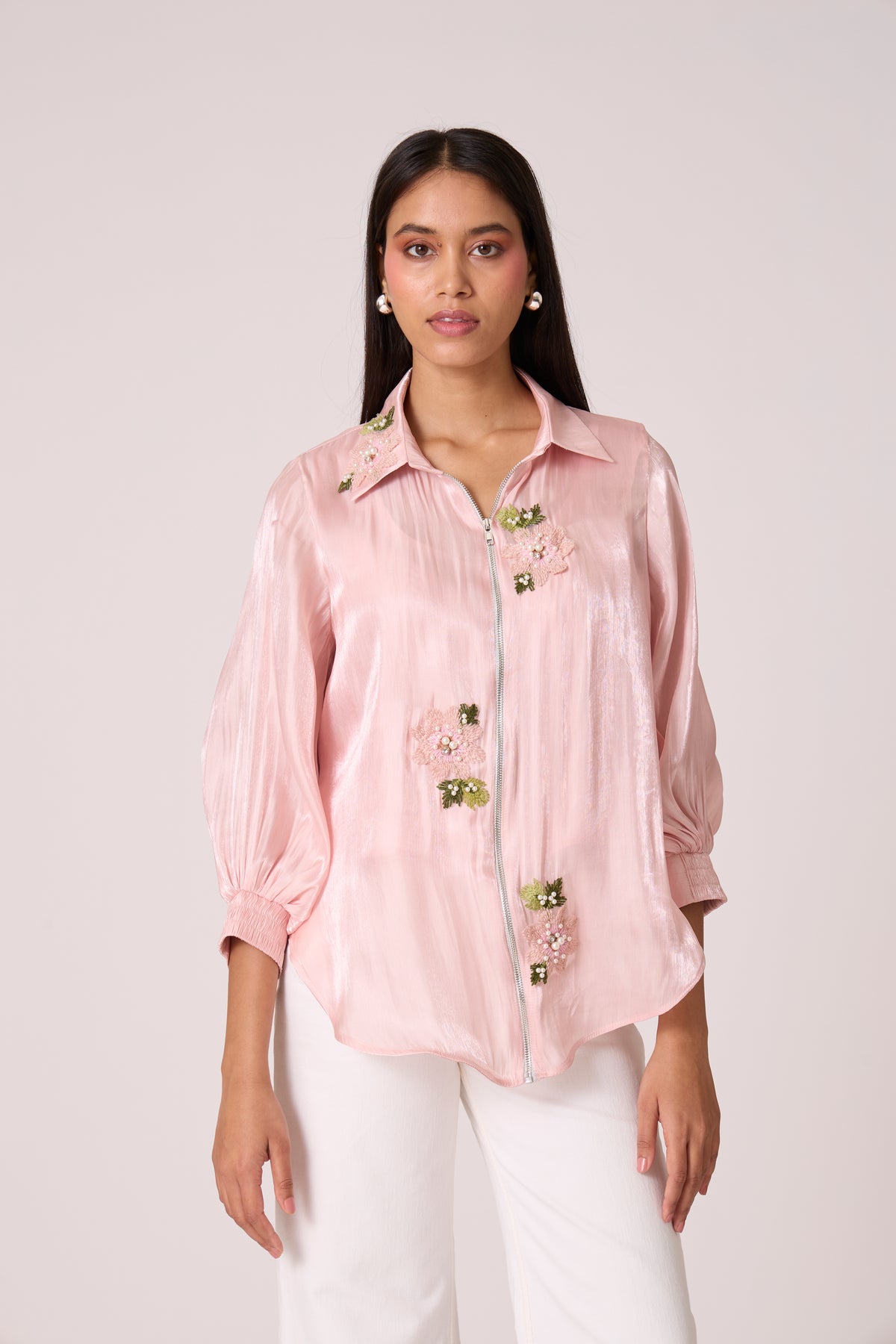 Camilla Applique Shirt - Crystal Rose