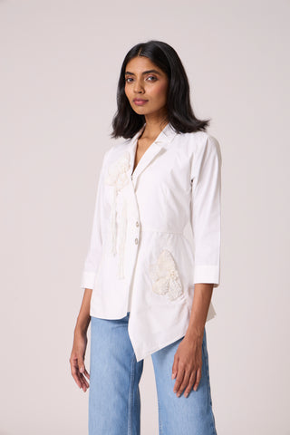 Atrina Applique Jacket - White