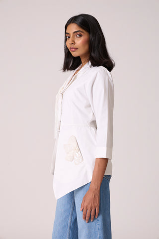 Atrina Applique Jacket - White