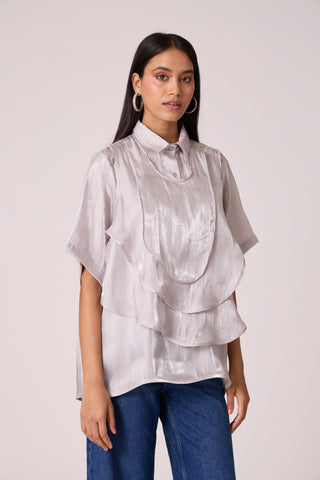 Anais Organza Shirt - Mercury Grey