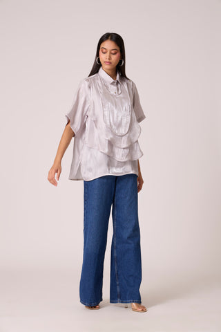 Anais Organza Shirt - Mercury Grey