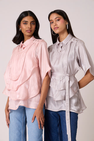 Anais Organza Shirt - Mercury Grey