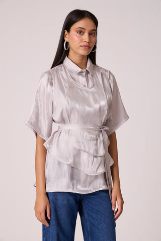 Anais Organza Shirt - Mercury Grey