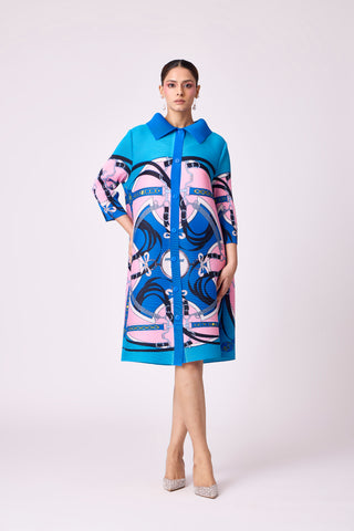 Rory Print Dress - Blue
