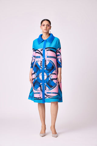 Rory Print Dress - Blue