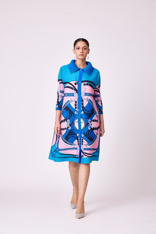 Rory Print Dress - Blue