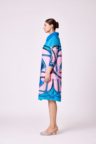 Rory Print Dress - Blue