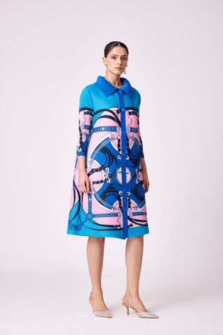 Rory Print Dress - Blue