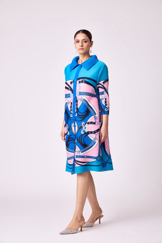 Rory Print Dress - Blue