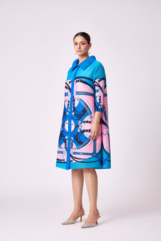 Rory Print Dress - Blue