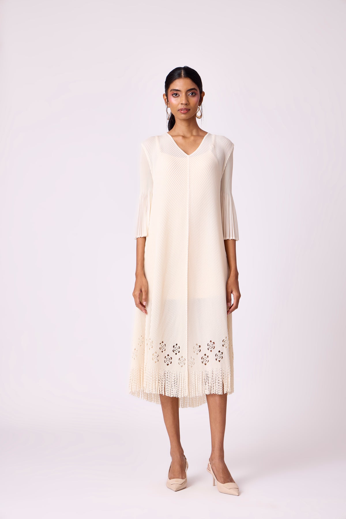 Mila Cutwork Dress - Ivory