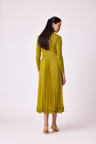 Lily Ruffle Dress - Peridot Green