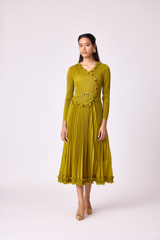 Lily Ruffle Dress - Peridot Green