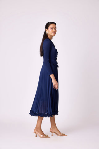 Lily Ruffle Dress - Navy
