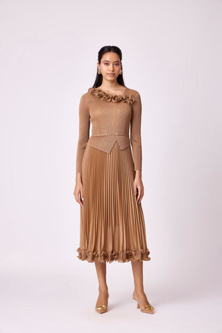 Elanor Ruffle Dress - Mocha