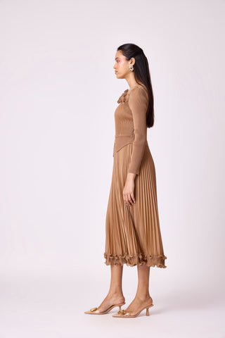Elanor Ruffle Dress - Mocha