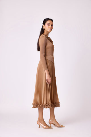 Elanor Ruffle Dress - Mocha