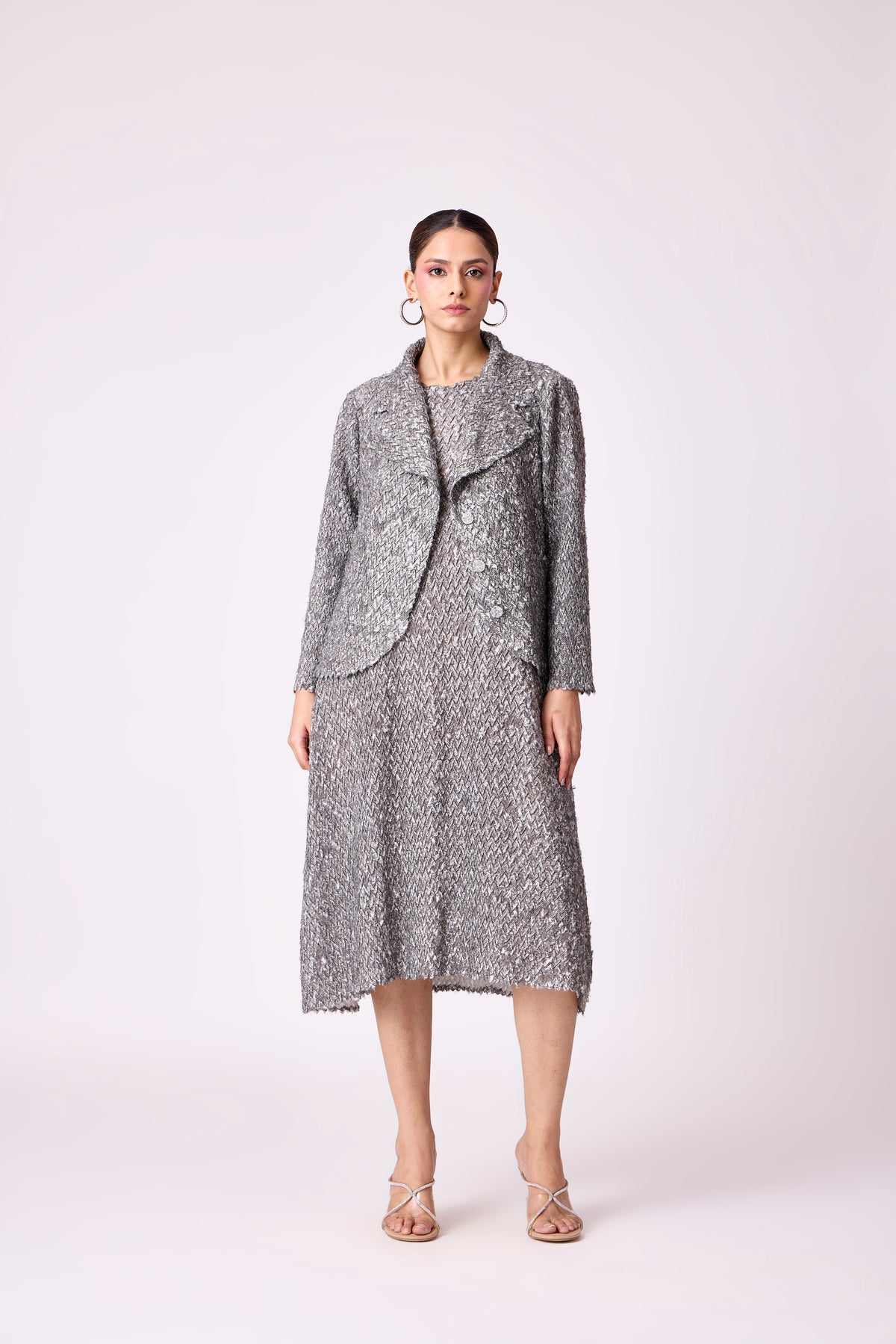 Carina Overlay Dress - Grey