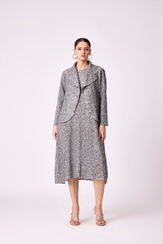 Carina Overlay Dress - Grey