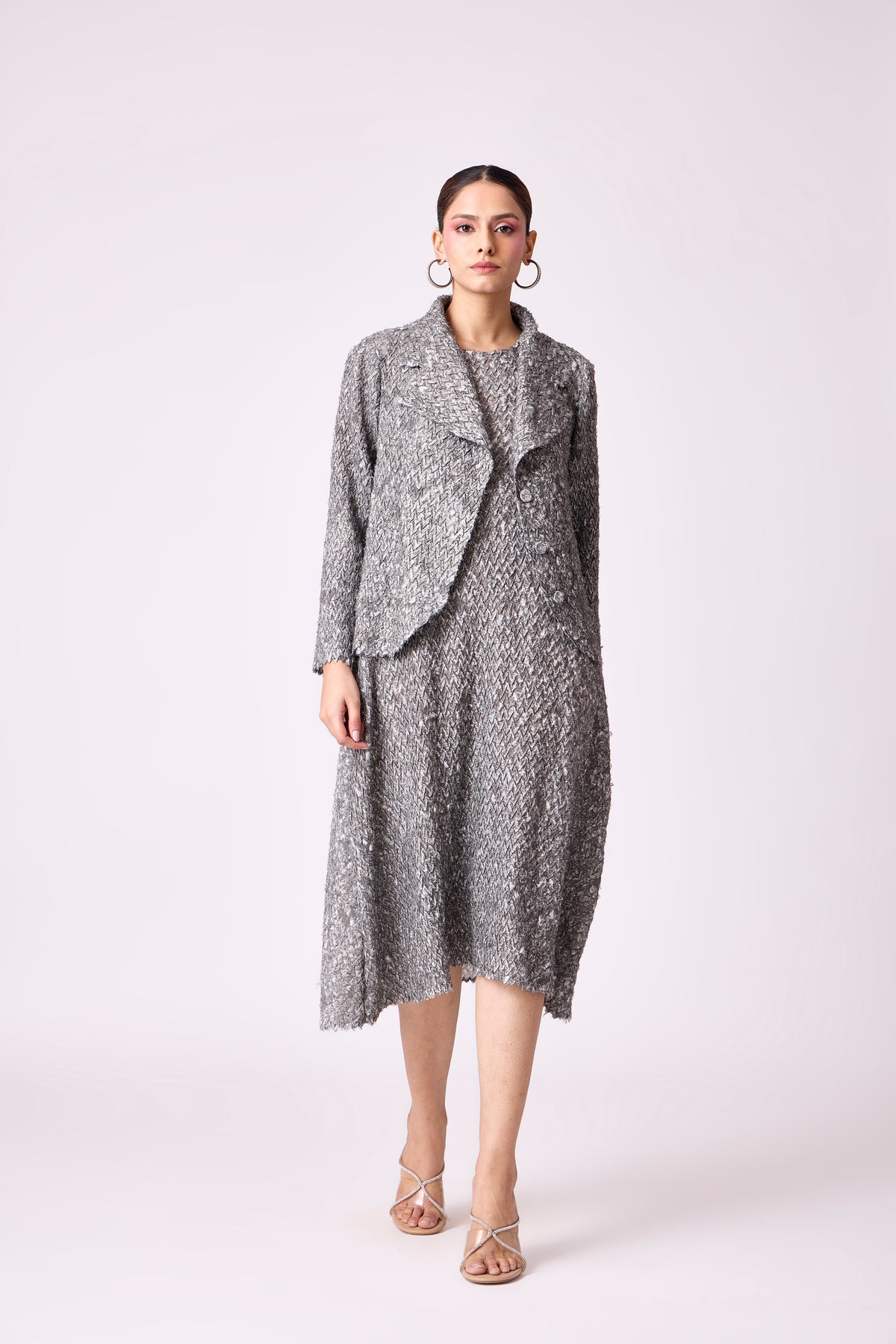 Carina Overlay Dress - Grey