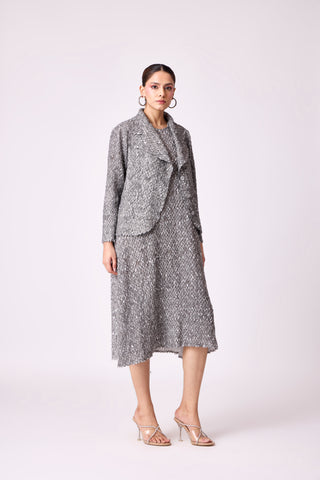 Carina Overlay Dress - Grey