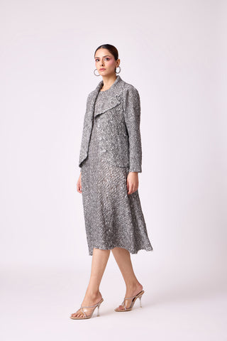 Carina Overlay Dress - Grey