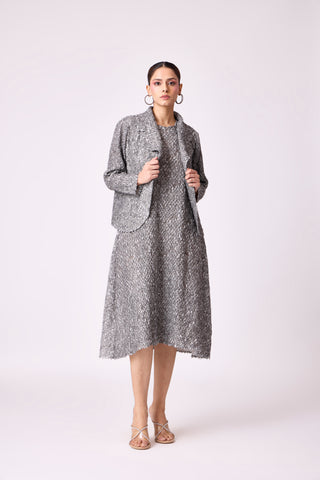 Carina Overlay Dress - Grey