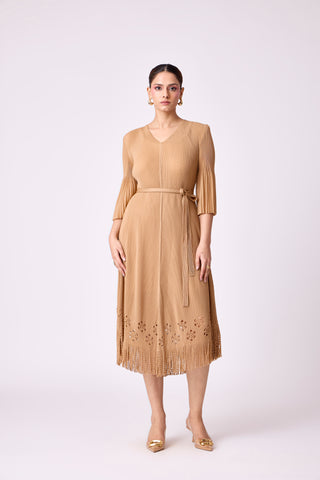 Mila Cutwork Dress - Mocha