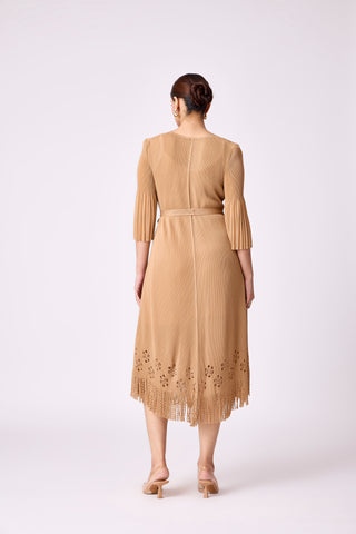 Mila Cutwork Dress - Mocha
