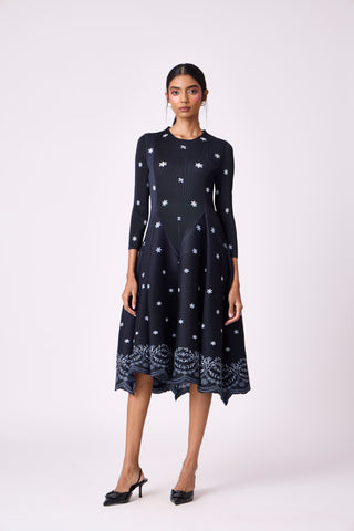 Lois Floral Dress - Black