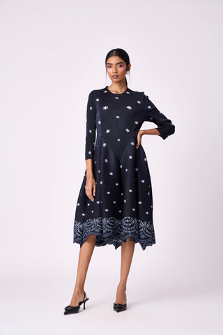 Lois Floral Dress - Black