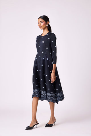 Lois Floral Dress - Black