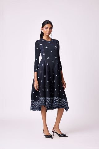 Lois Floral Dress - Black