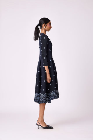 Lois Floral Dress - Black