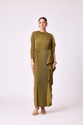 Serena Ruffle Dress - Olive