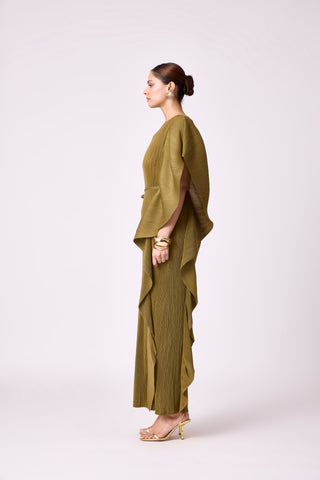 Serena Ruffle Dress - Olive