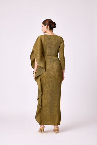 Serena Ruffle Dress - Olive