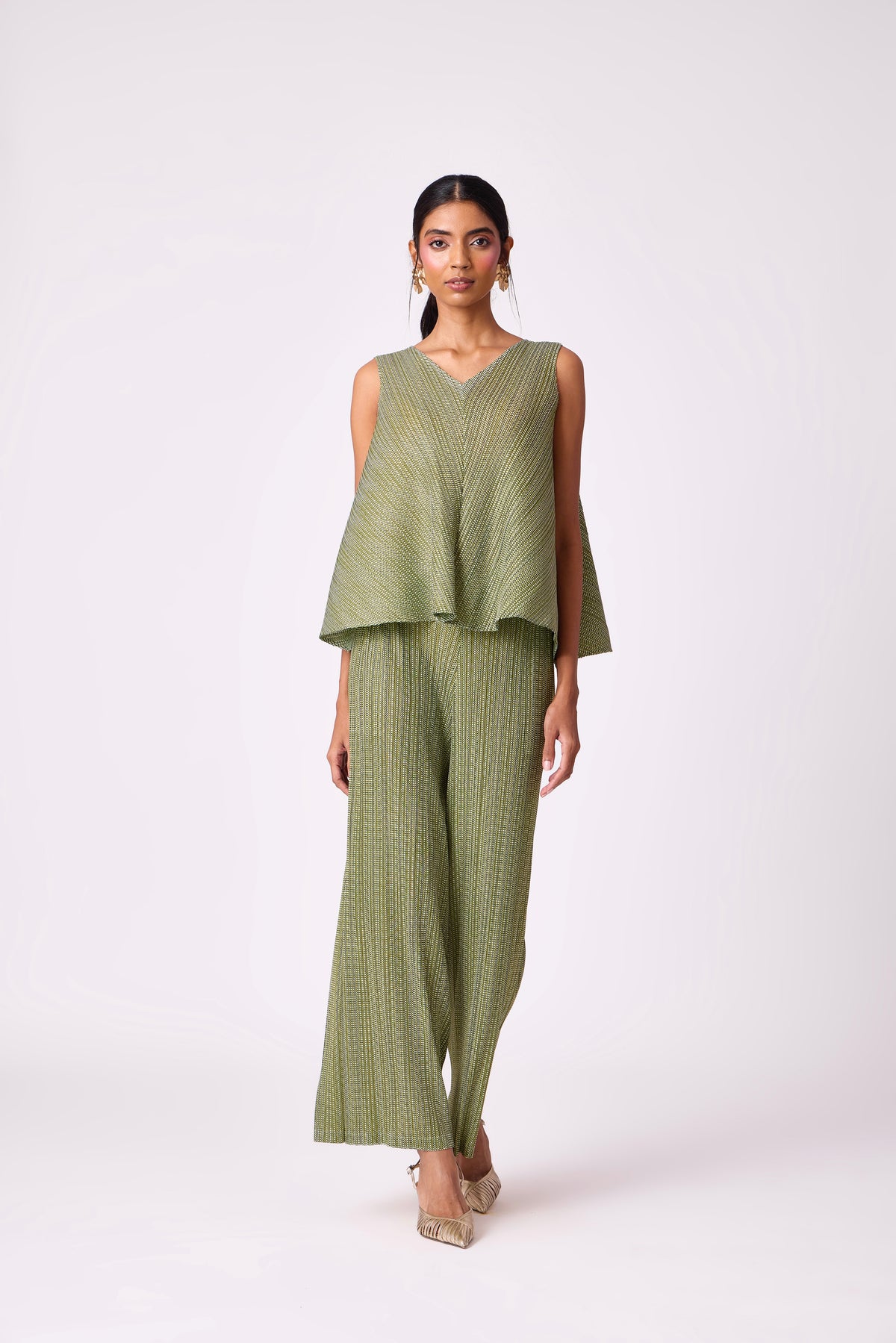 Nia Denim Print Set - Green