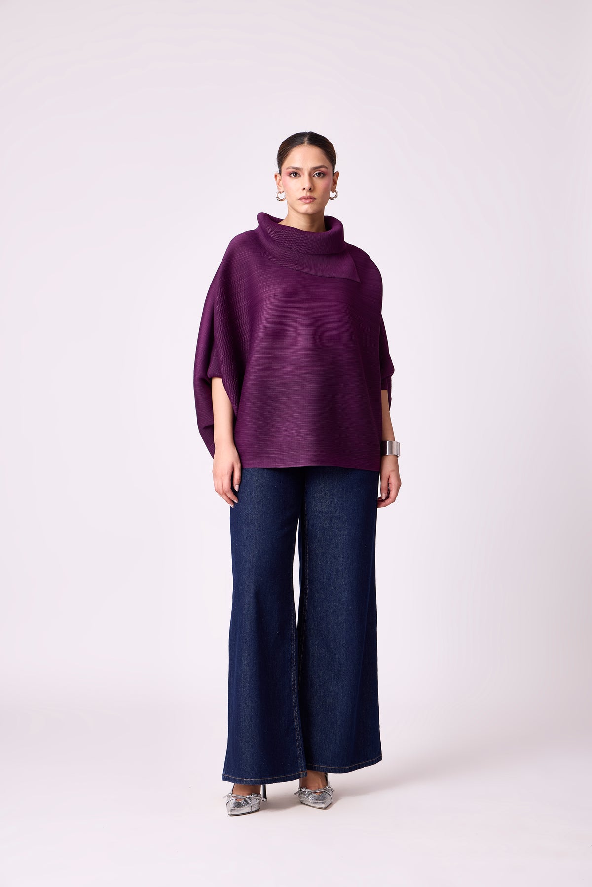 Sloane Batwing Top - Wine Purple