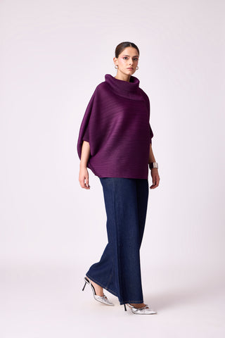 Sloane Batwing Top - Wine Purple