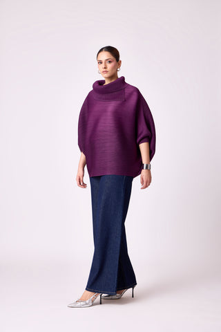 Sloane Batwing Top - Wine Purple