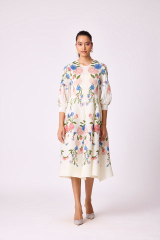 Meadow Peplum Dress - Off White