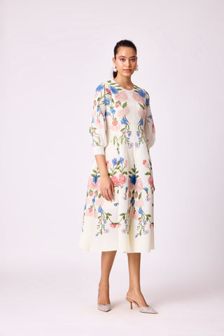 Meadow Peplum Dress - Off White