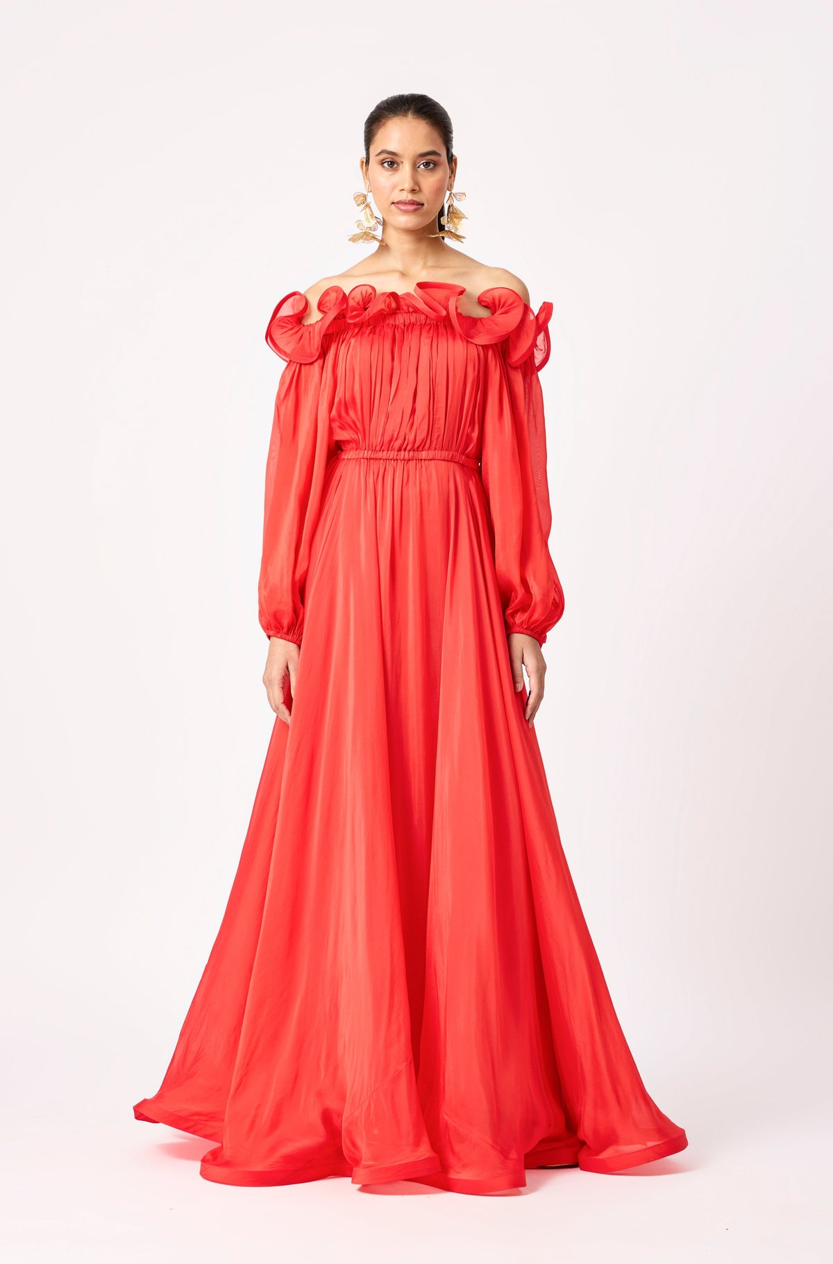 Madeline Organza Maxi - Red organza