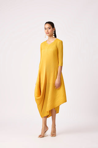 Laila Drape Dress - Yellow